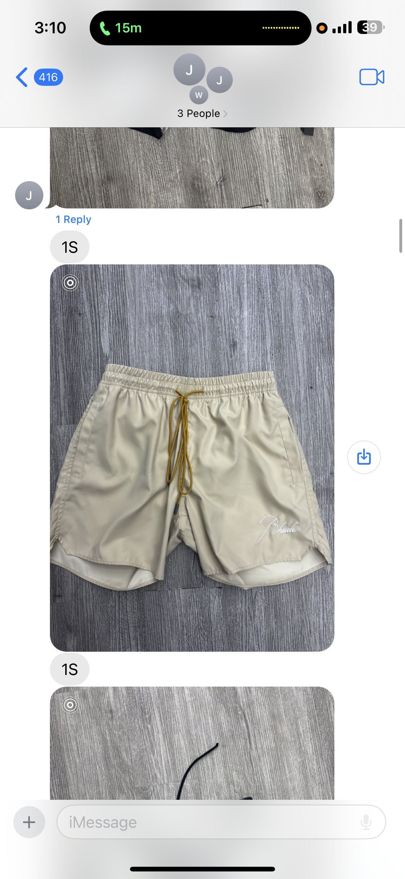 Rhude beige shorts
