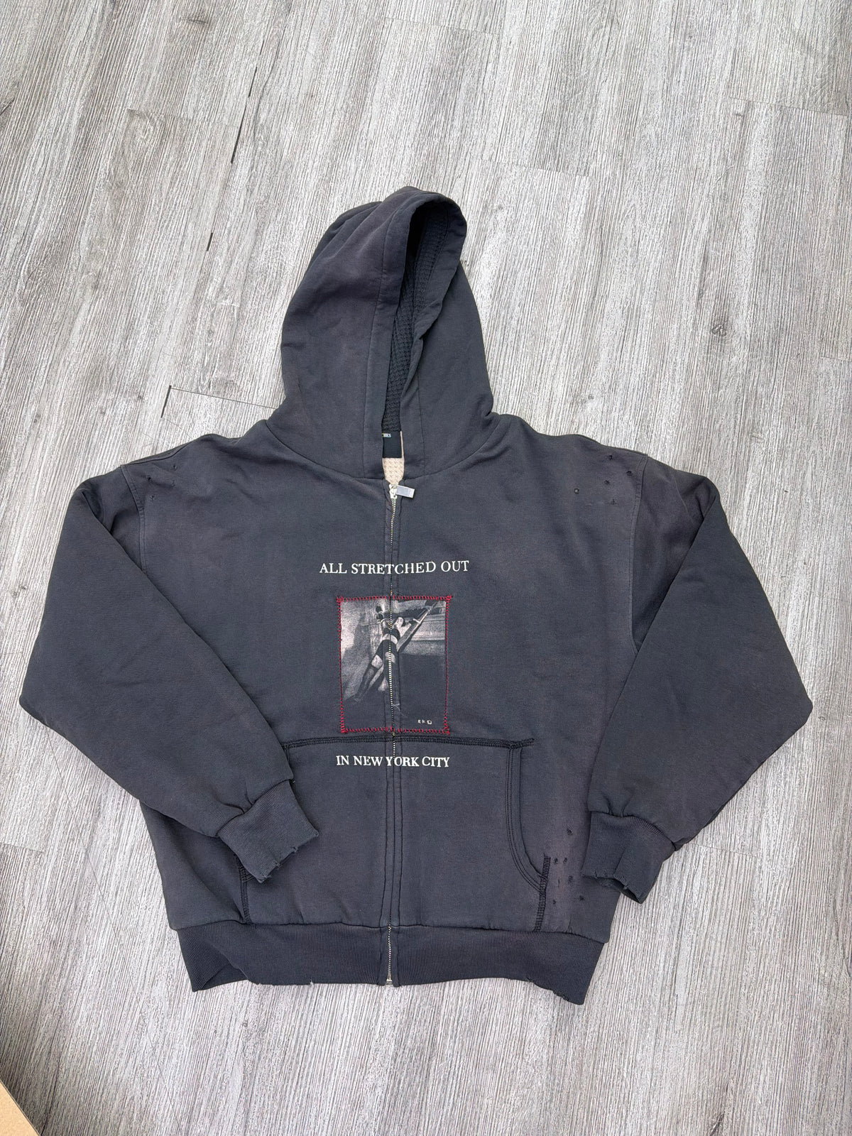 Enfants riches deprimes all stretched out zip up hoodie black