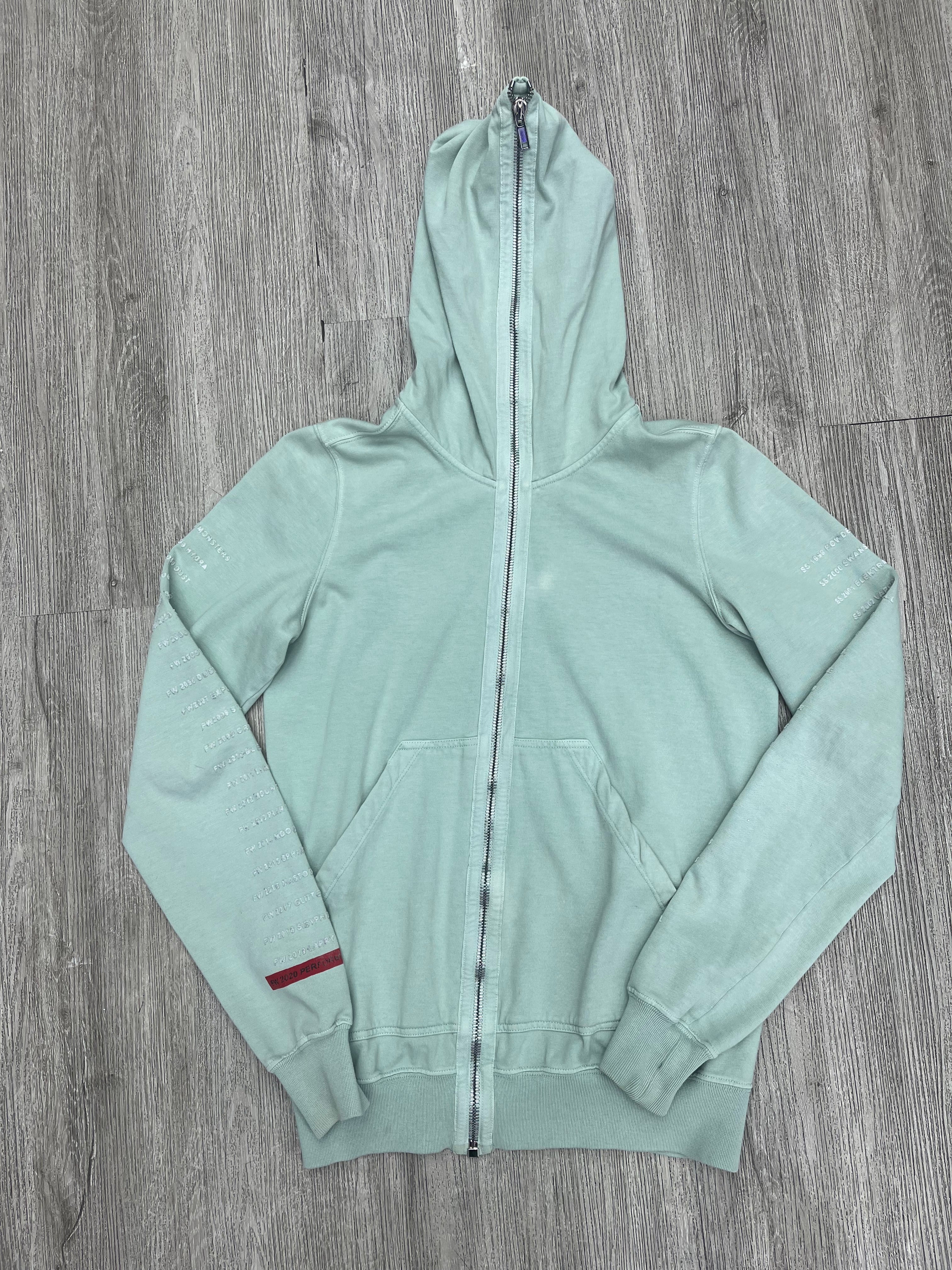 Rick Owens Gimp Zip up hoodie (Teal)