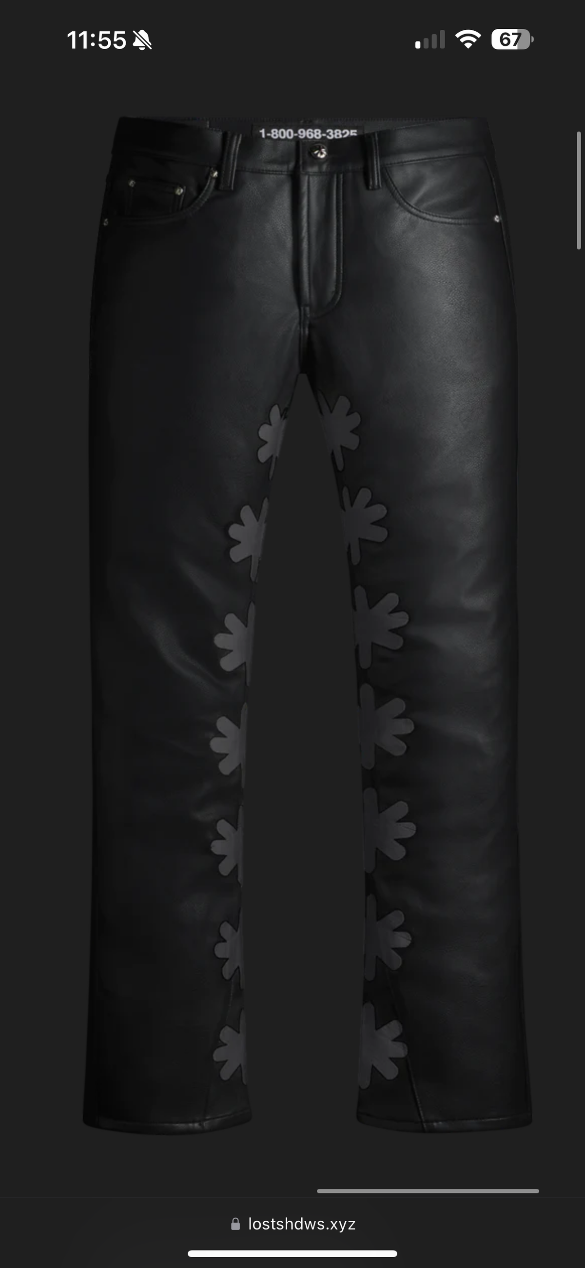 Lost Shdws Leather Jeans (Black)