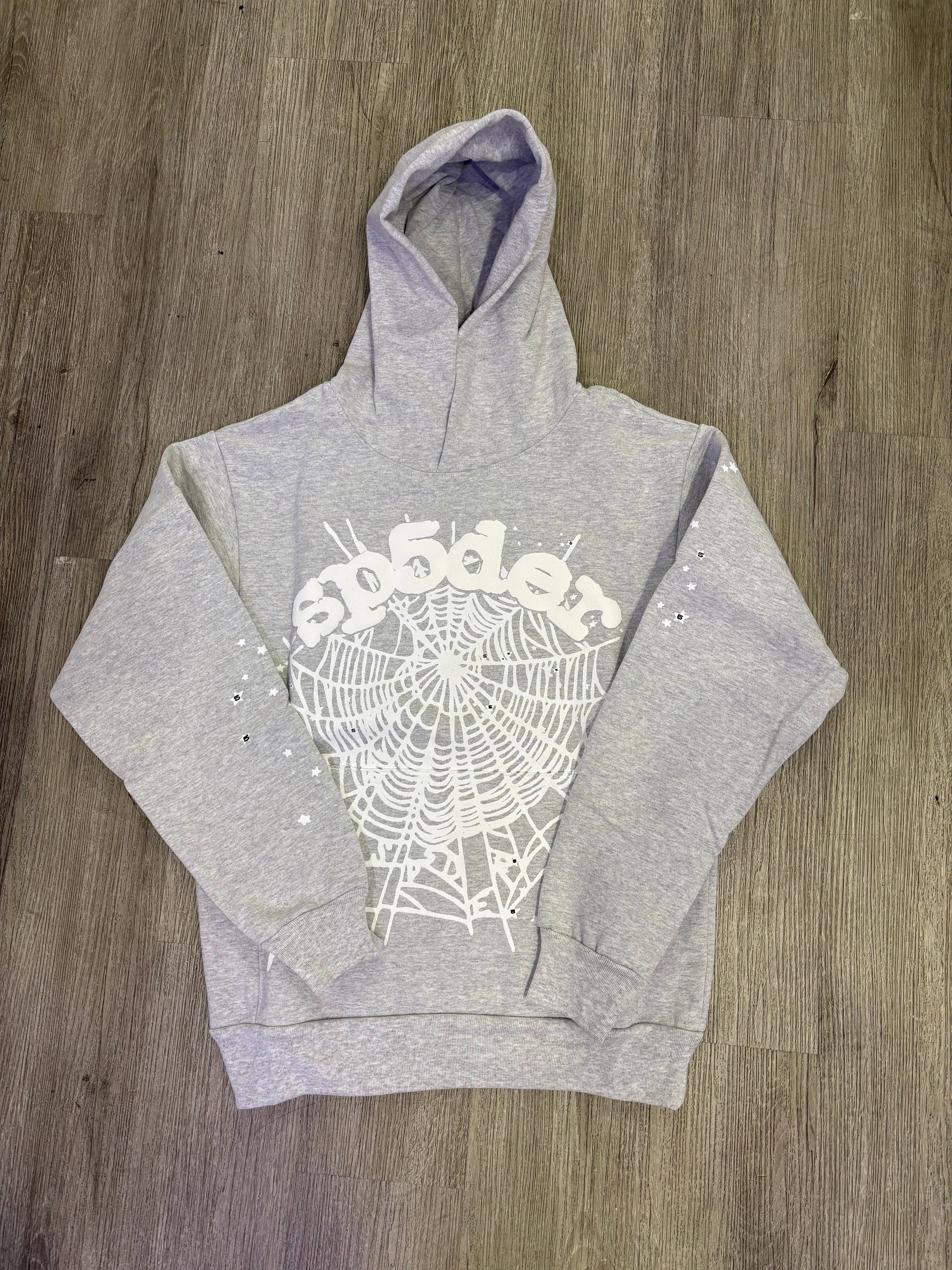 Spider hoodie light grey
