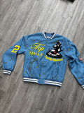 Vale lives varsity jacket top shelf blue