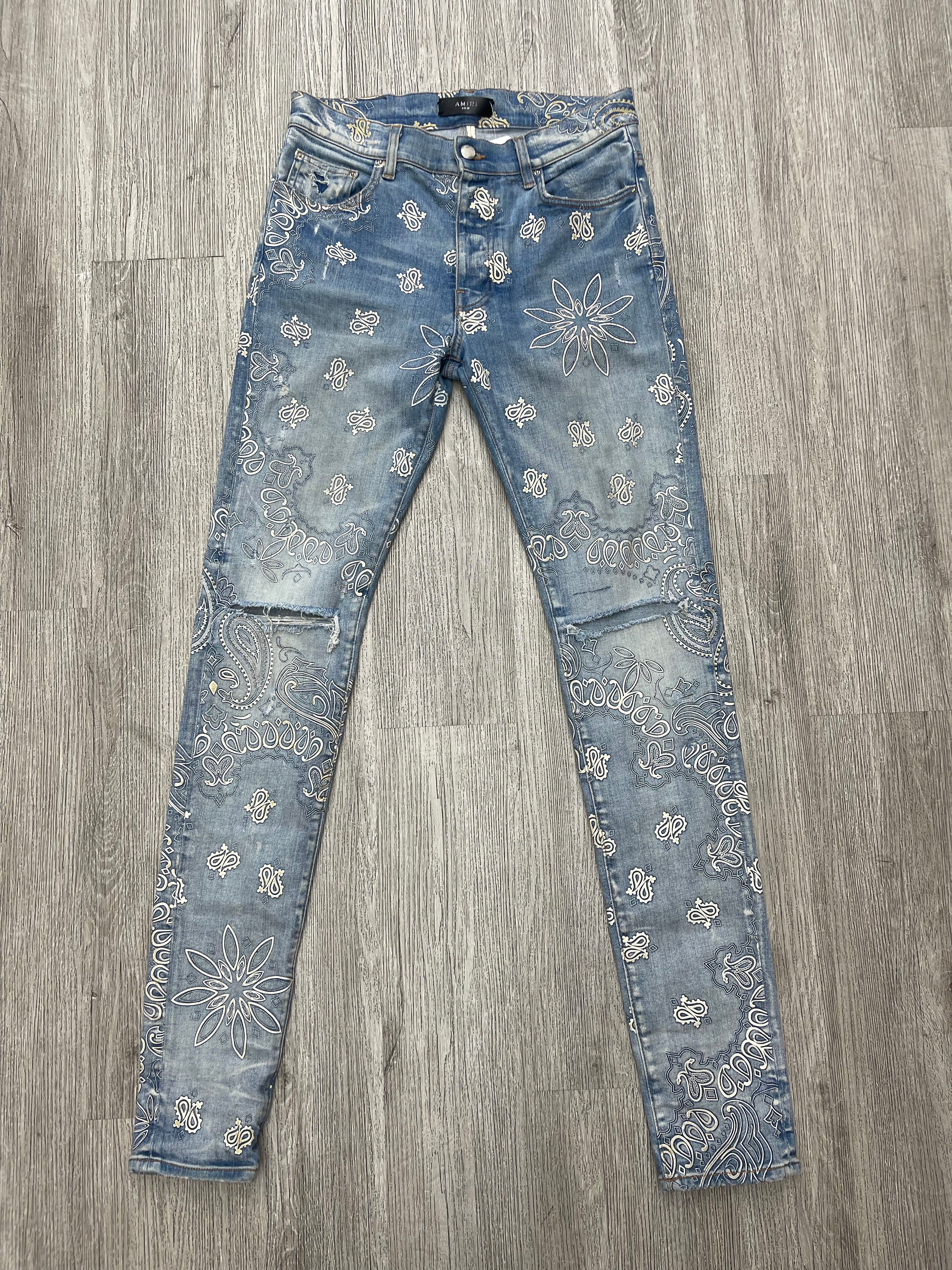Amiri Paisley Jeans (Blue)