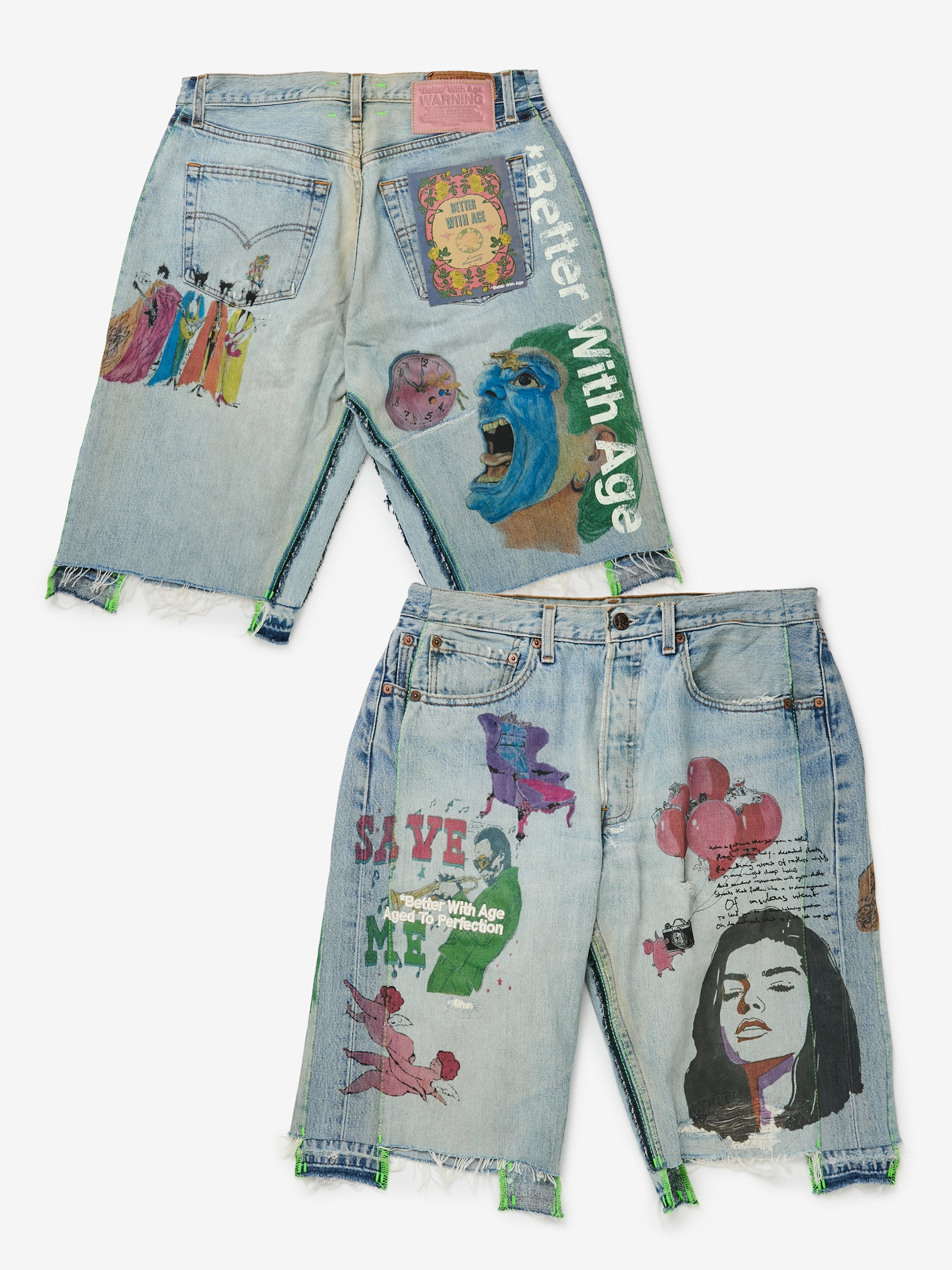 Better With Age Harrison Triple-wide Demim Shorts (Blue)