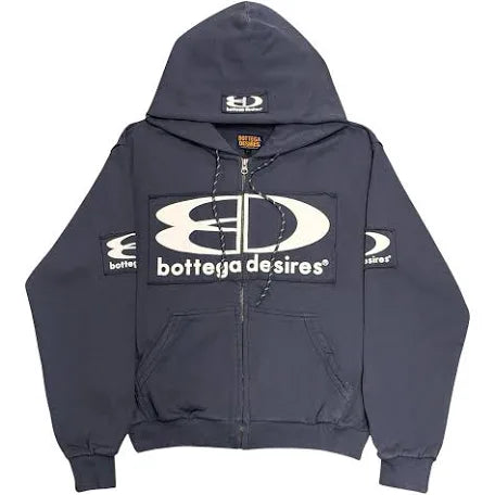 Bottega Desires Tech Zip Up Hoodie Navy