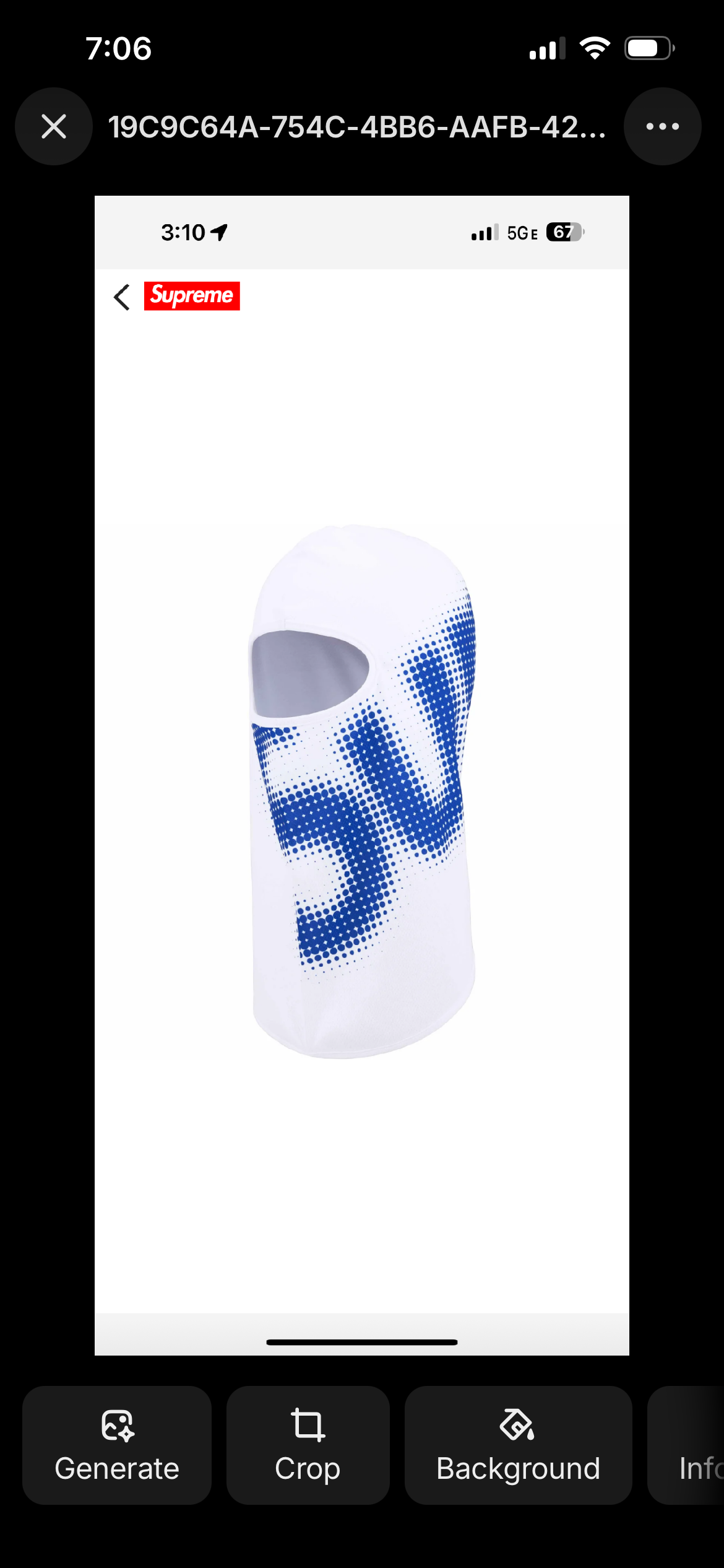 Supreme ski mask white