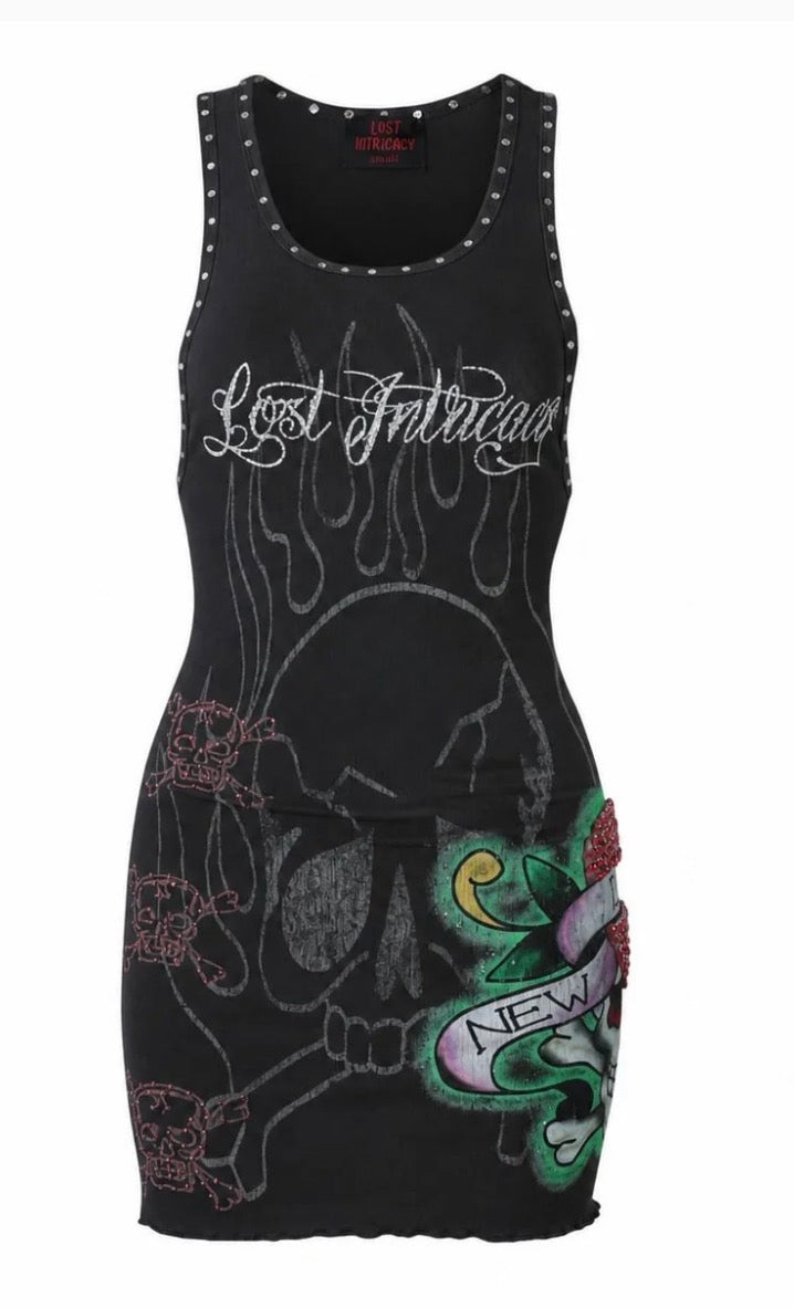 Lost intricacy “ink & Bones” Dress (Black)