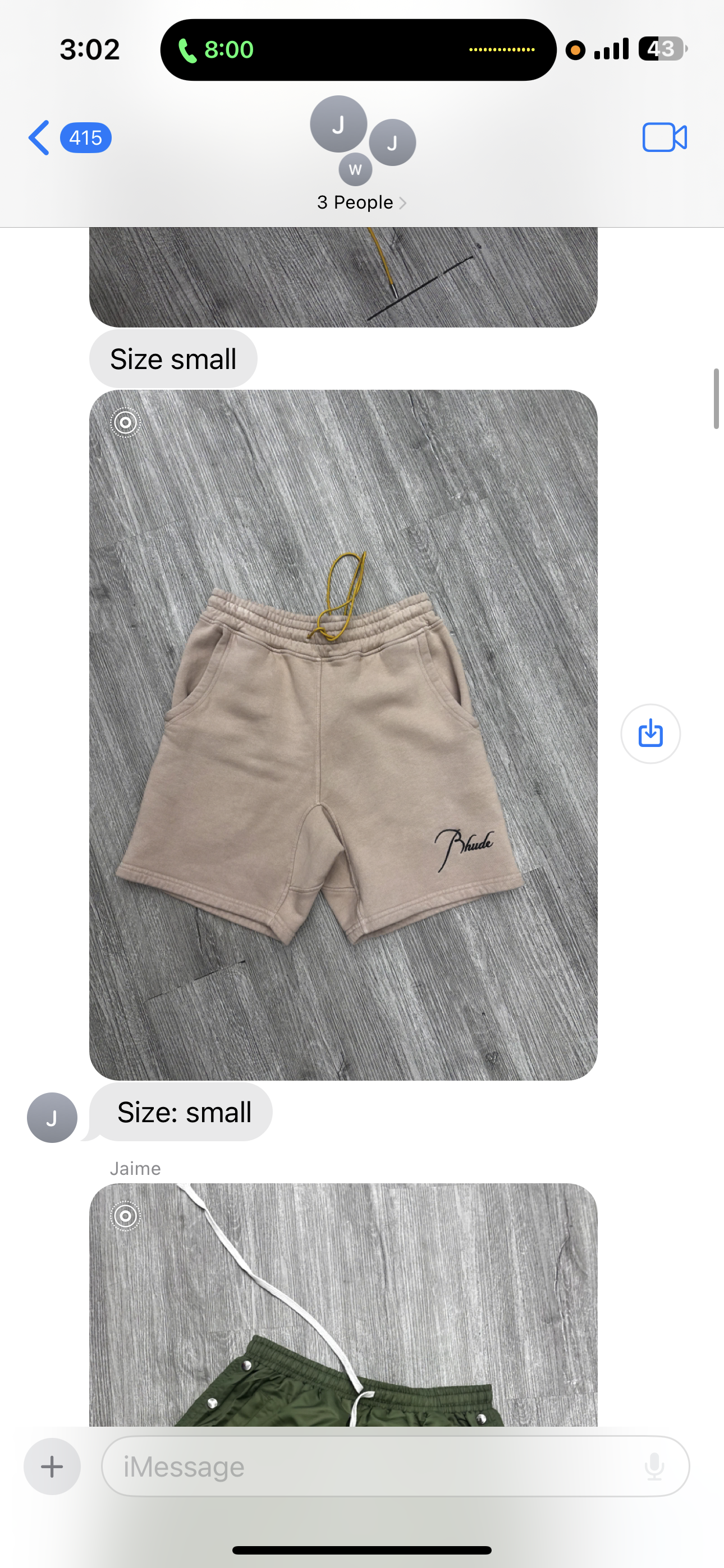 Rhude Shorts (Tan) small logo