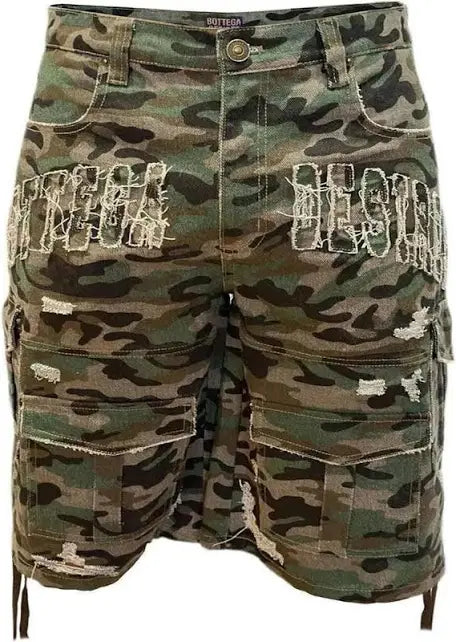 Bottega Desires Camo Cargo Shorts