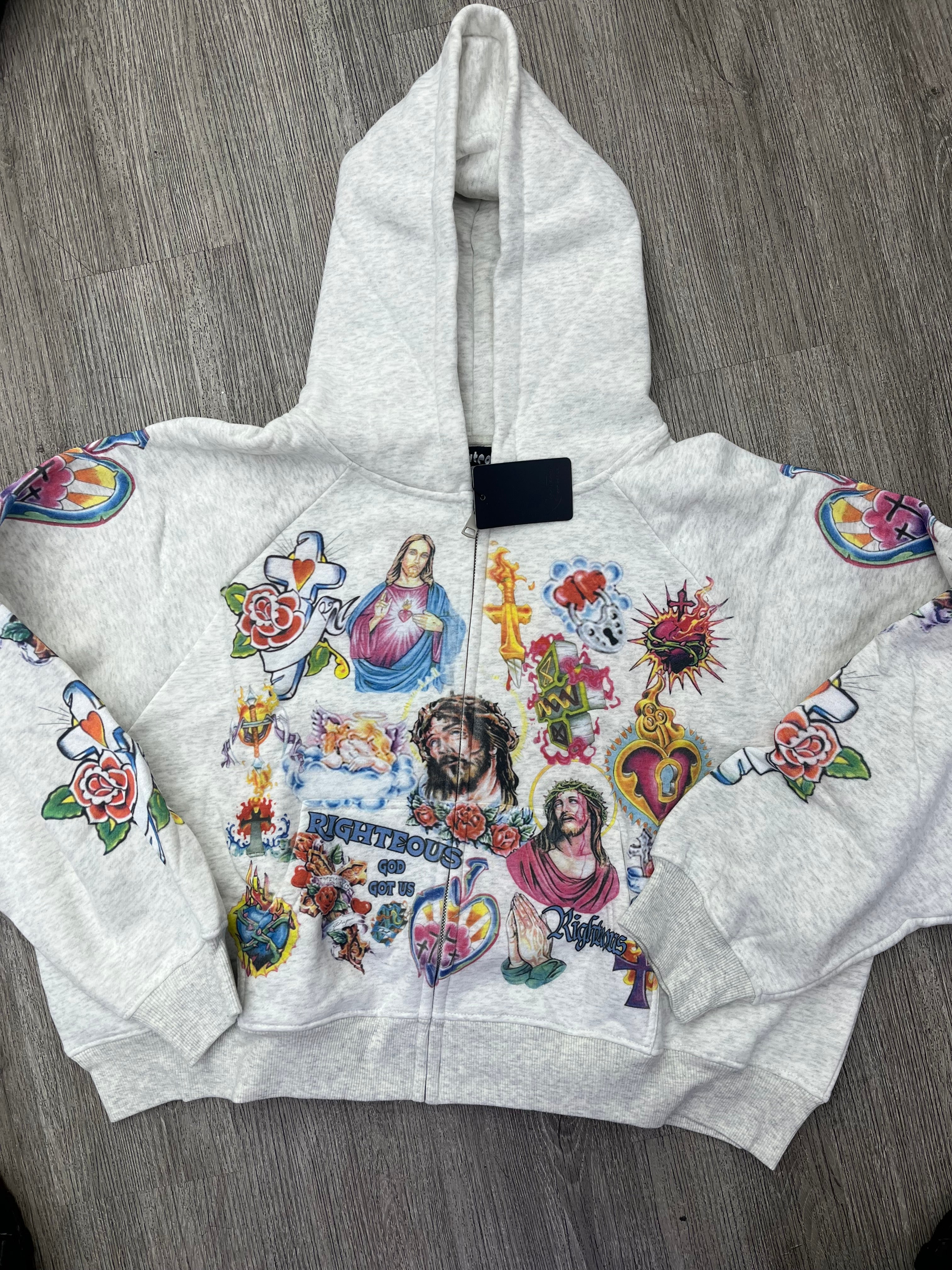 Righteous Zip Up Hoodie grey