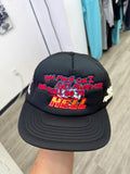Better with age mesh trucker hat Black/red “Hell”