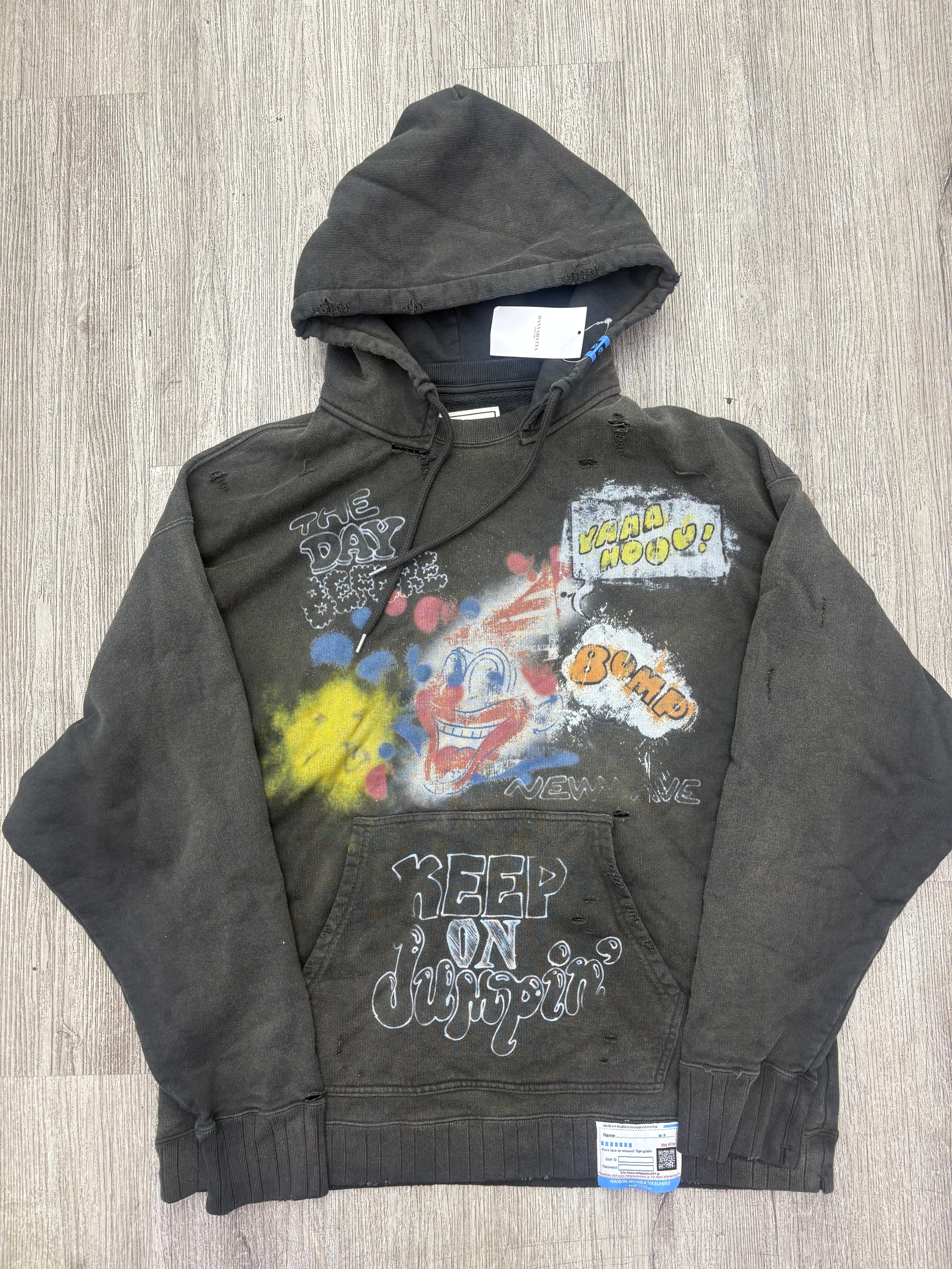 Maison Mihara multi logo hoodie black