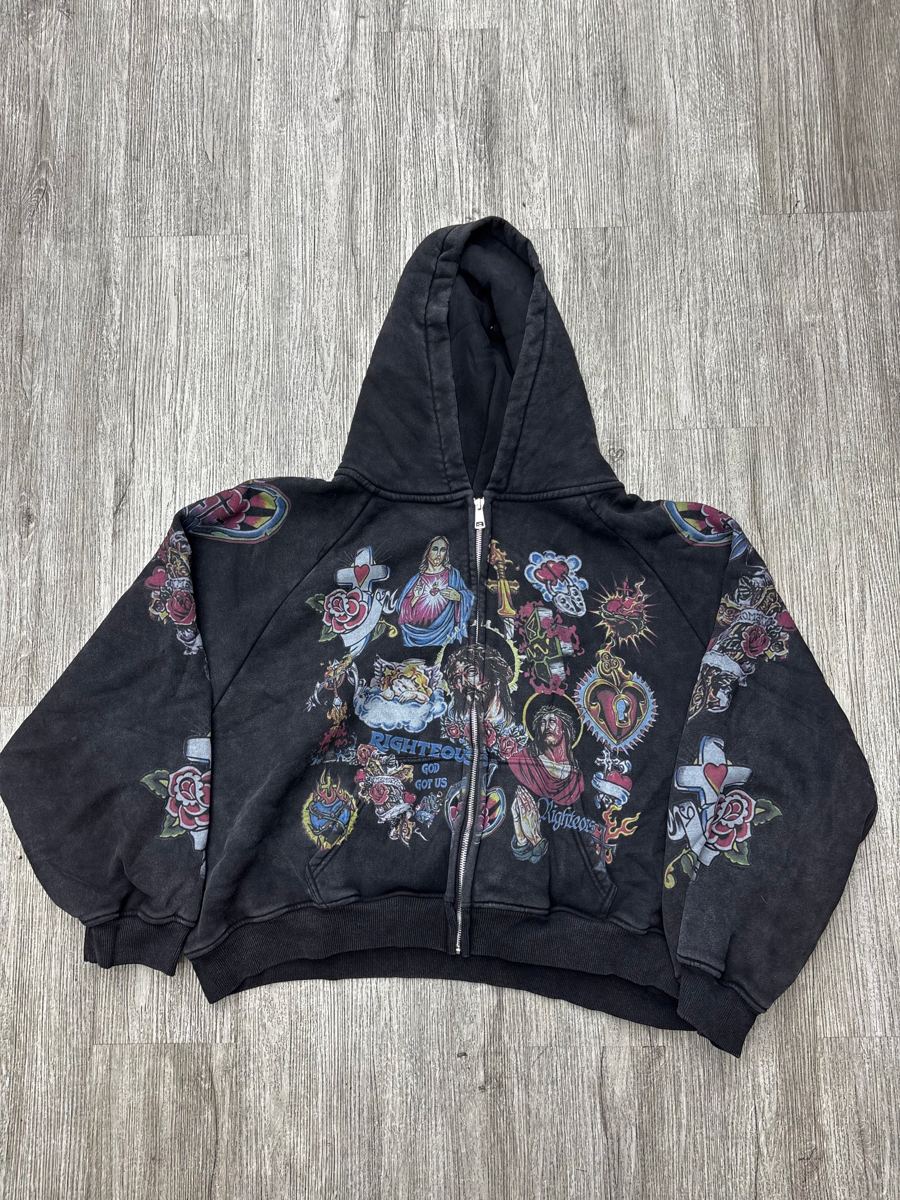 Righteous Zip Up Hoodie (Black)