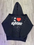 Spider hoodie “I love spider” black