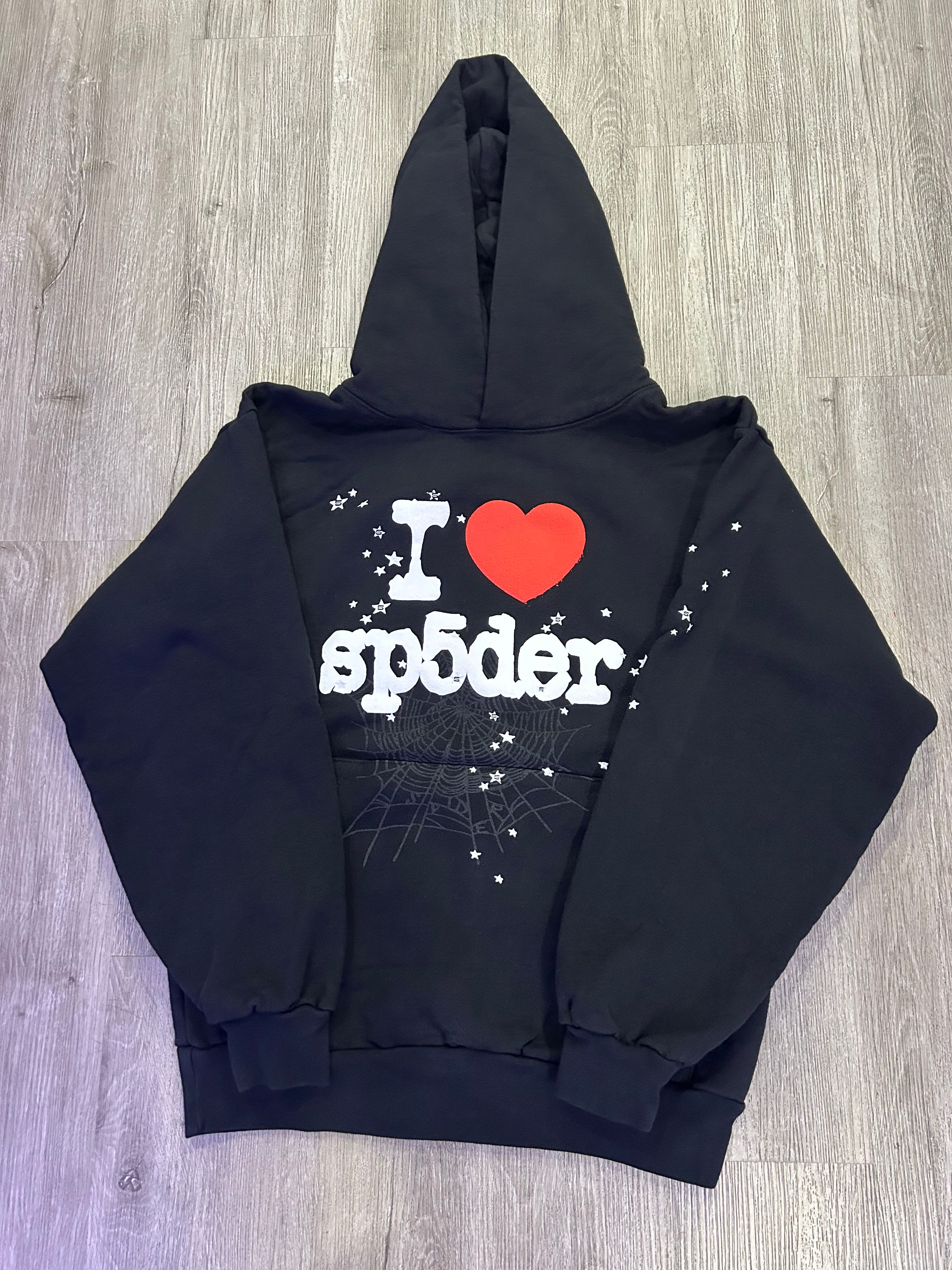 Spider hoodie “I love spider” black