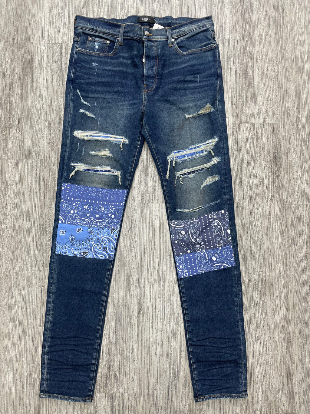 Amiri Vintage Bandana Jeans (Blue)