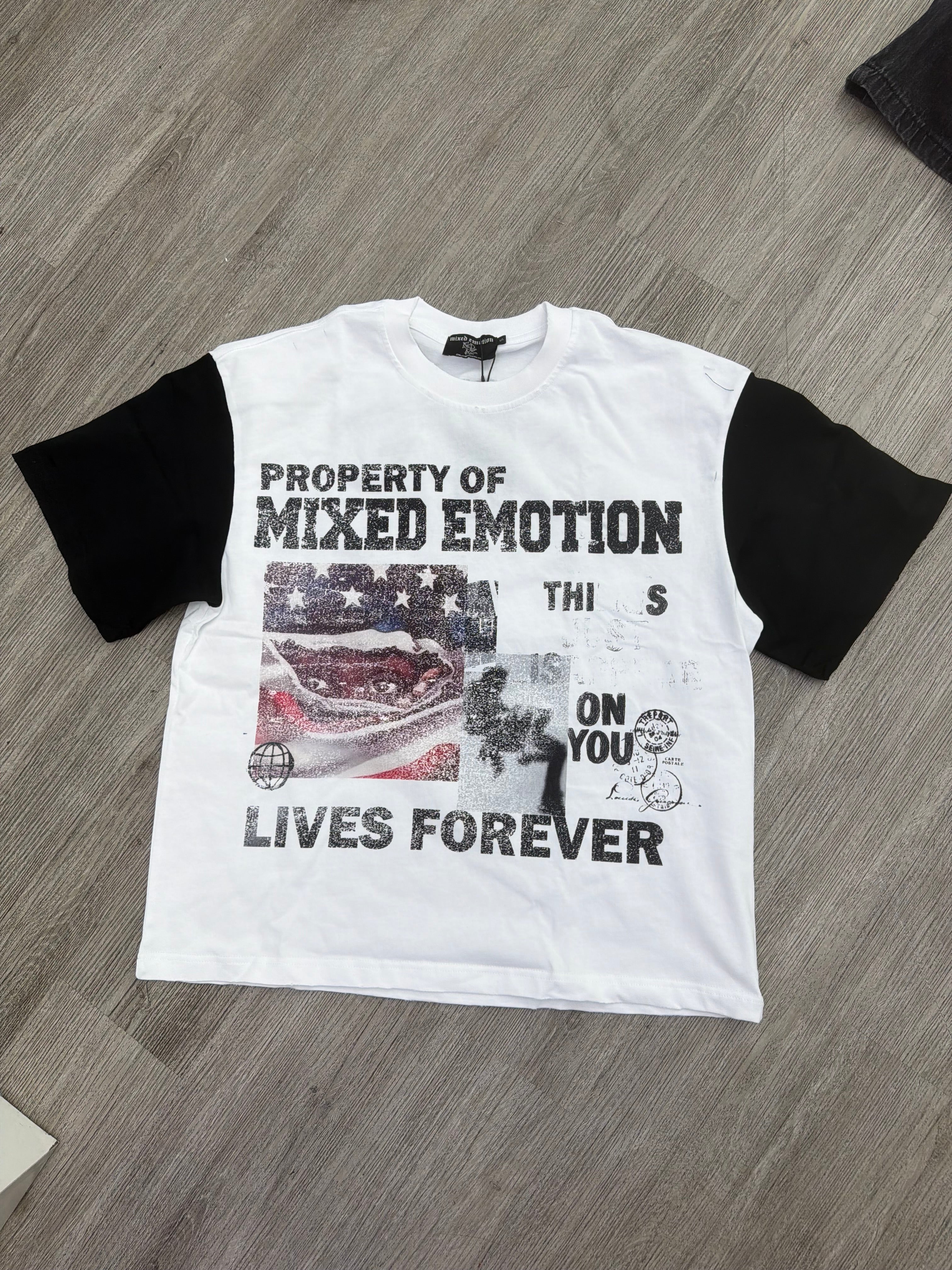 Mixed Emotions “Property” Tee (White/Black)