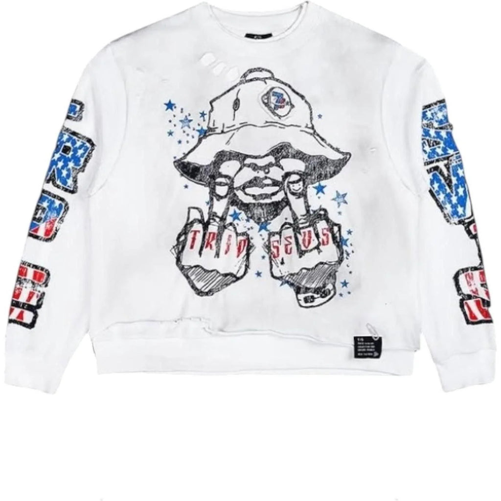 Triple Sevens War Longsleeve (White/Red/Blue)