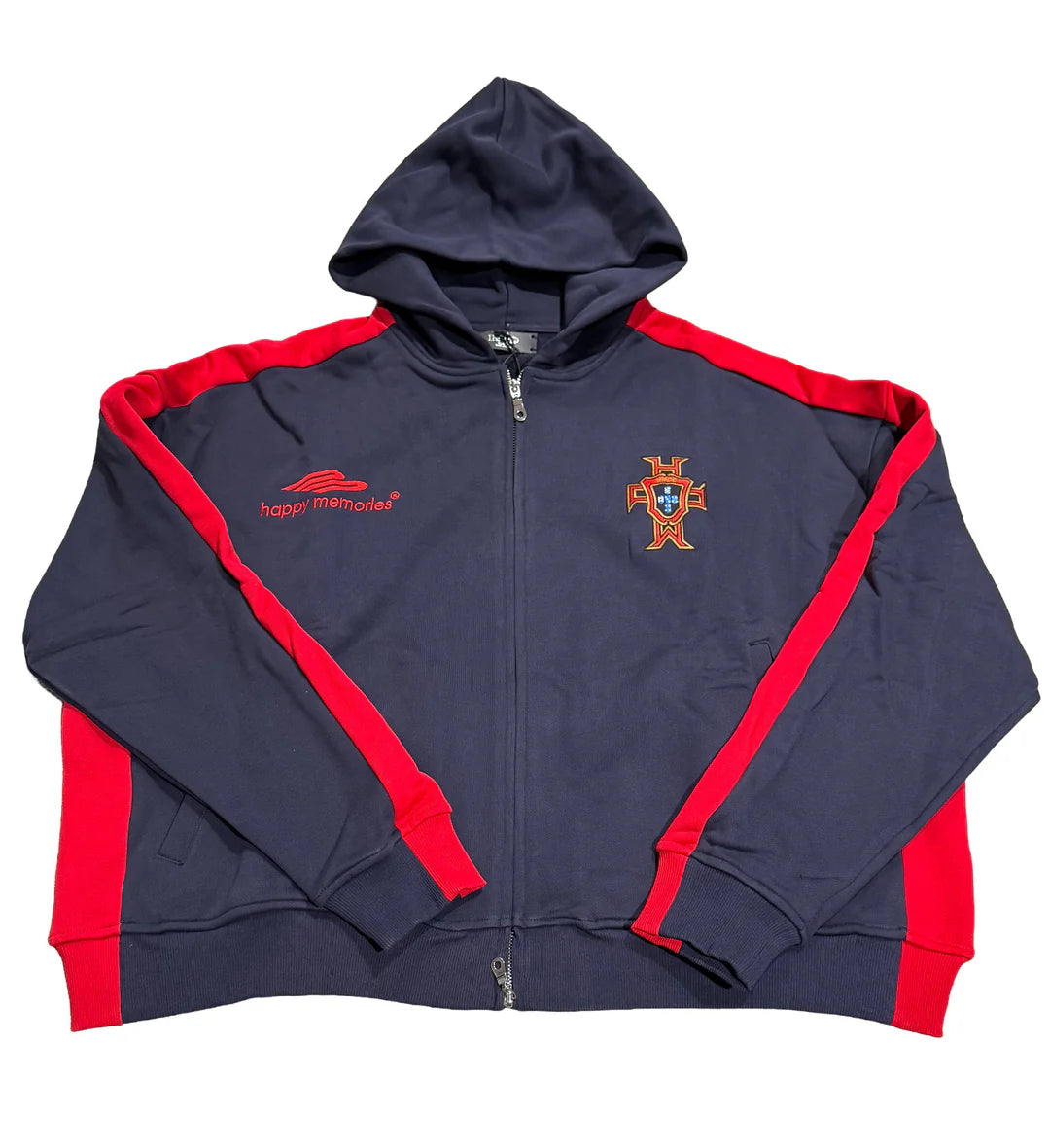 HMDD Lisbon Racing Zip Up Hoodie (Navy/Red)