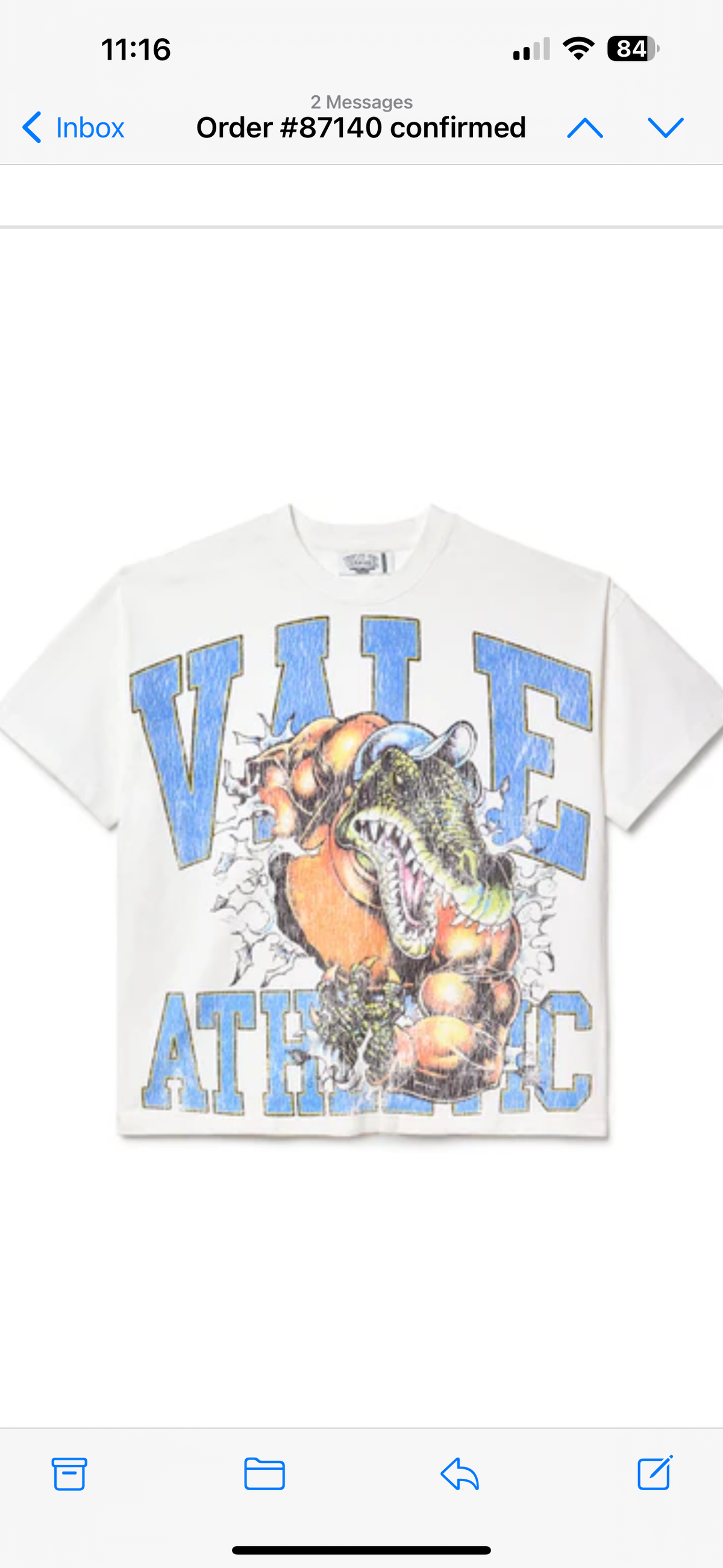 Vale Lives “Gator” Tee (White/Blue)