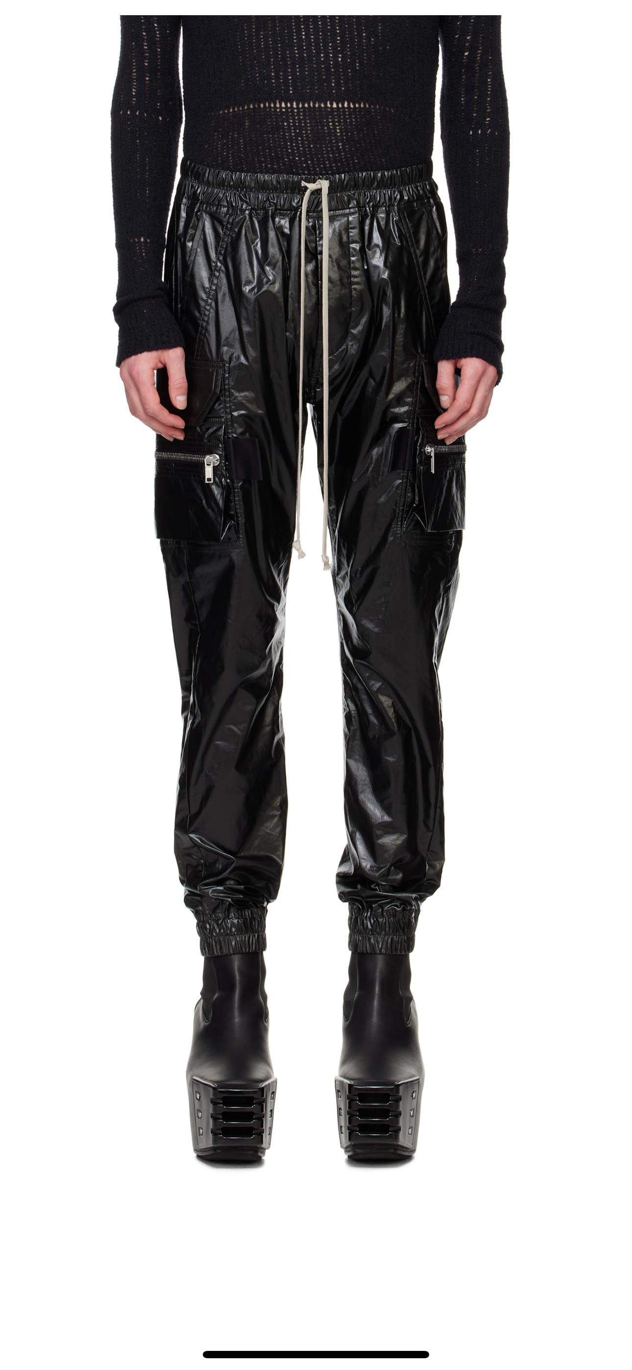 Rick Owens mastodon cargo pants (Black) leather