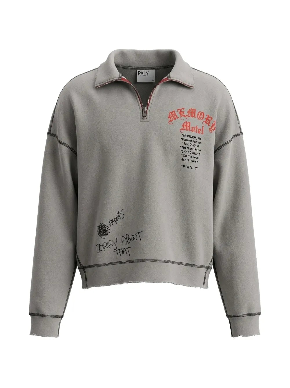 Paly “Sorry About That” 1/4 Zip Up Grey