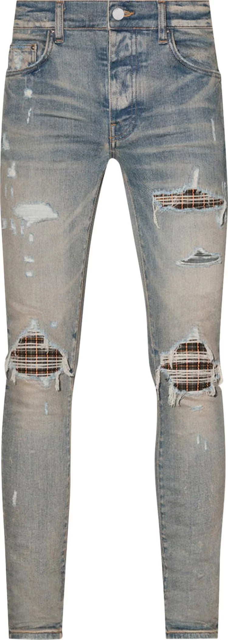 Amiri Mx1 (Orange Plaid) Jeans Blue