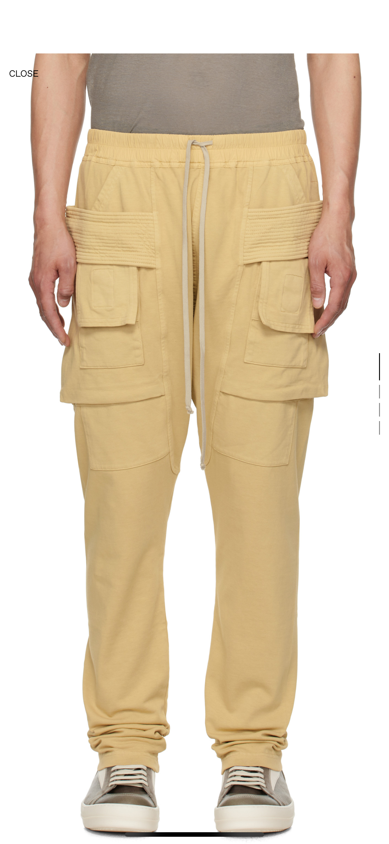 Rick Owens “Hollywood Creatch” Sweatpants (Yellow)