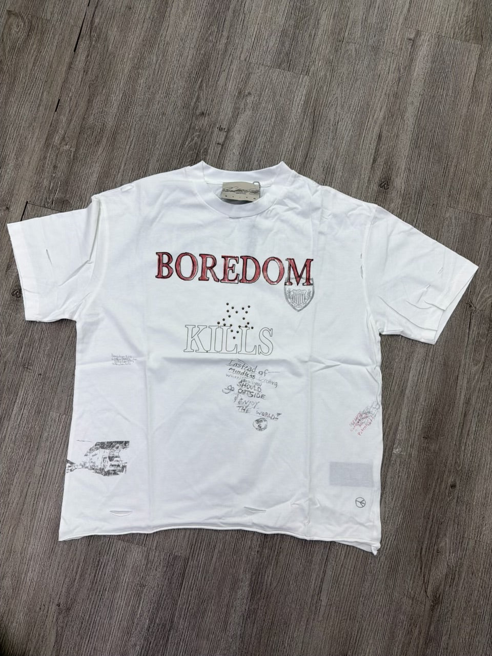 Boredom Kills Logo Tee (White/Red)