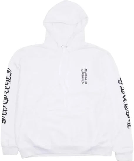 Chrome hearts vertical logo hoodie (White/Black)