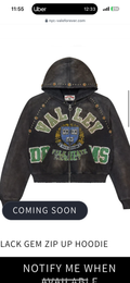 Vale Dreams Zip Up Hoodie (Black/Green)