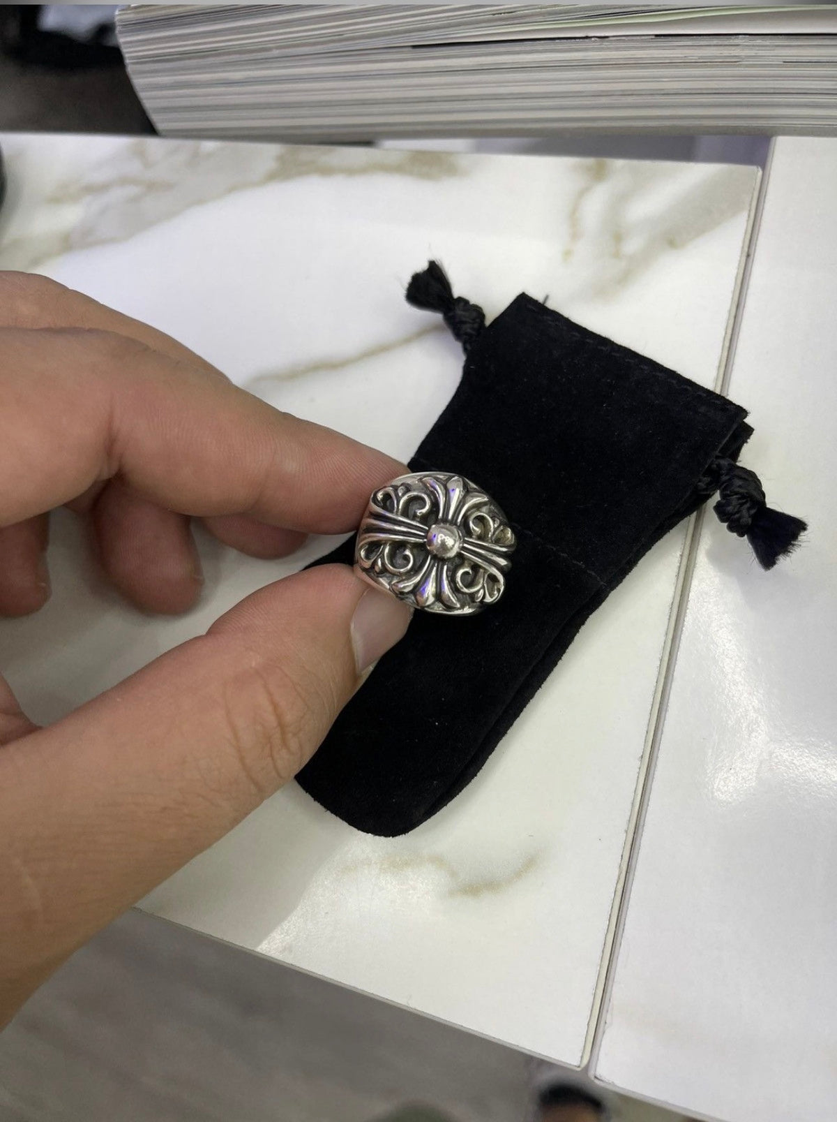 Chrome Hearts Oval Cross Ring