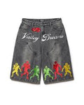Vale Lives “Football” Denim Shorts (Black)