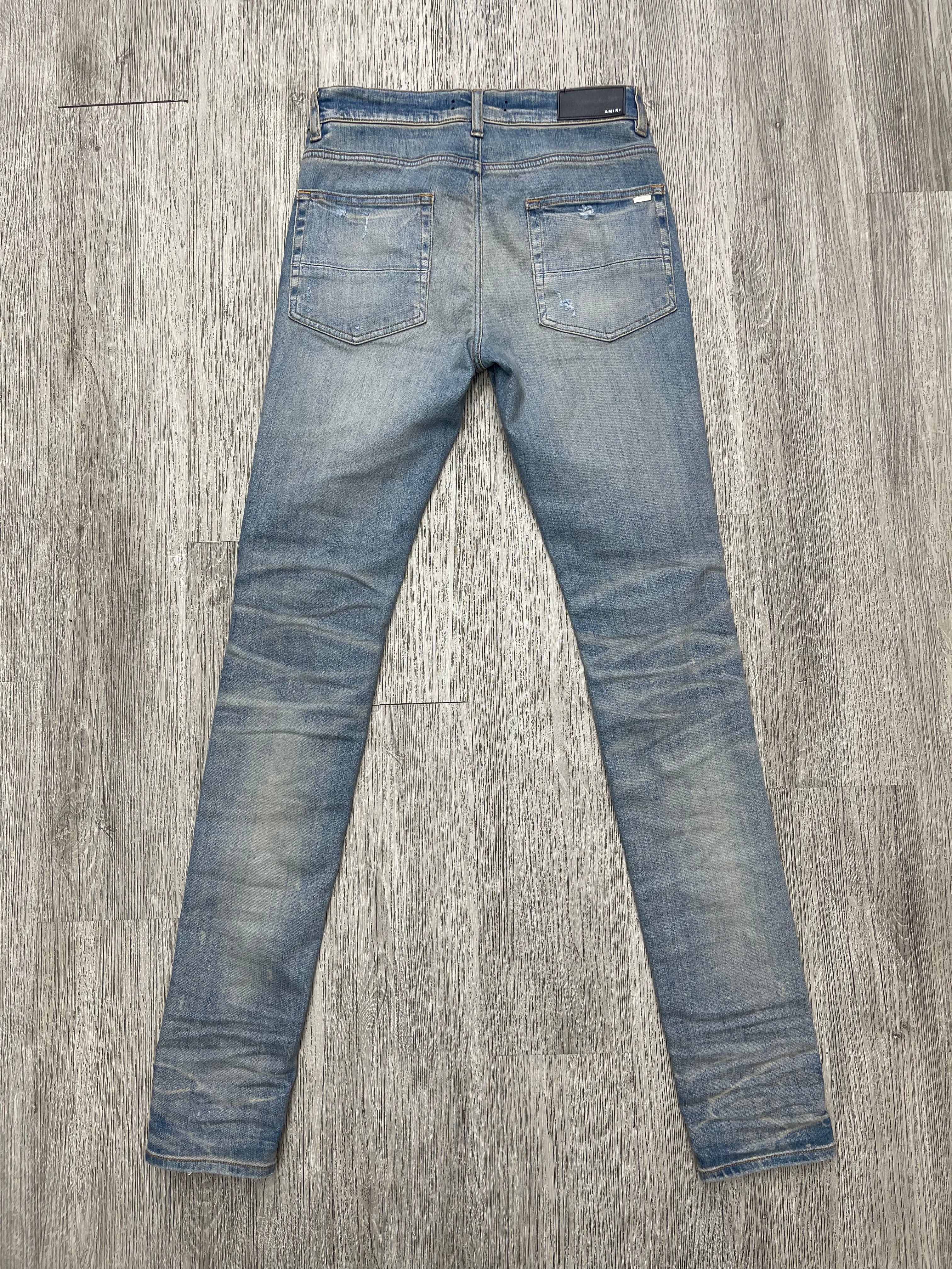 Amiri Trasher Leopard Jeans (Light Blue)