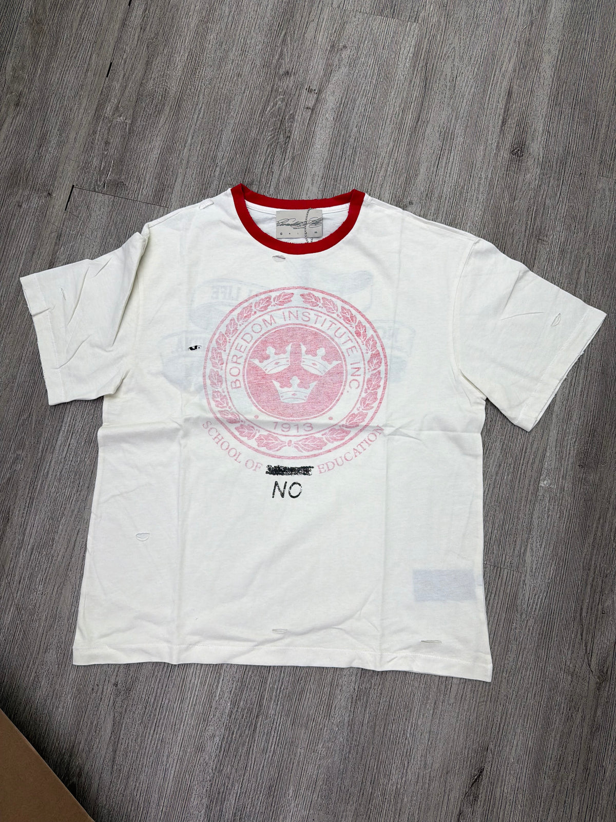 Boredom Kills (White/Red) Ringer Tee