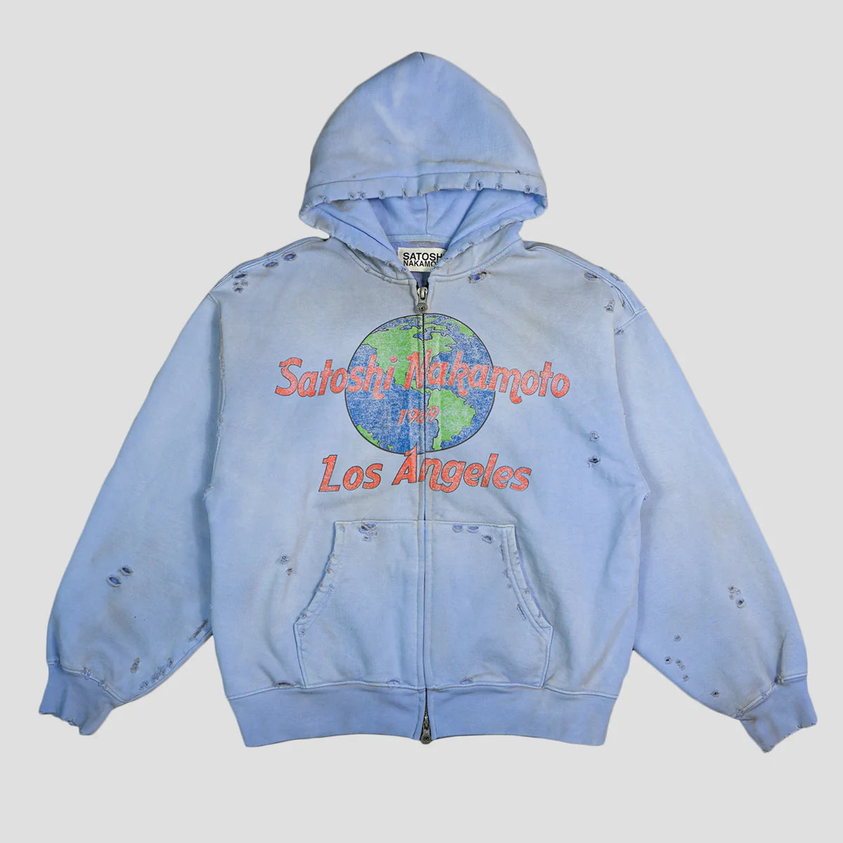 Satoshi Nakamoto 1996 Rock Zip Up Hoodie (Blue)