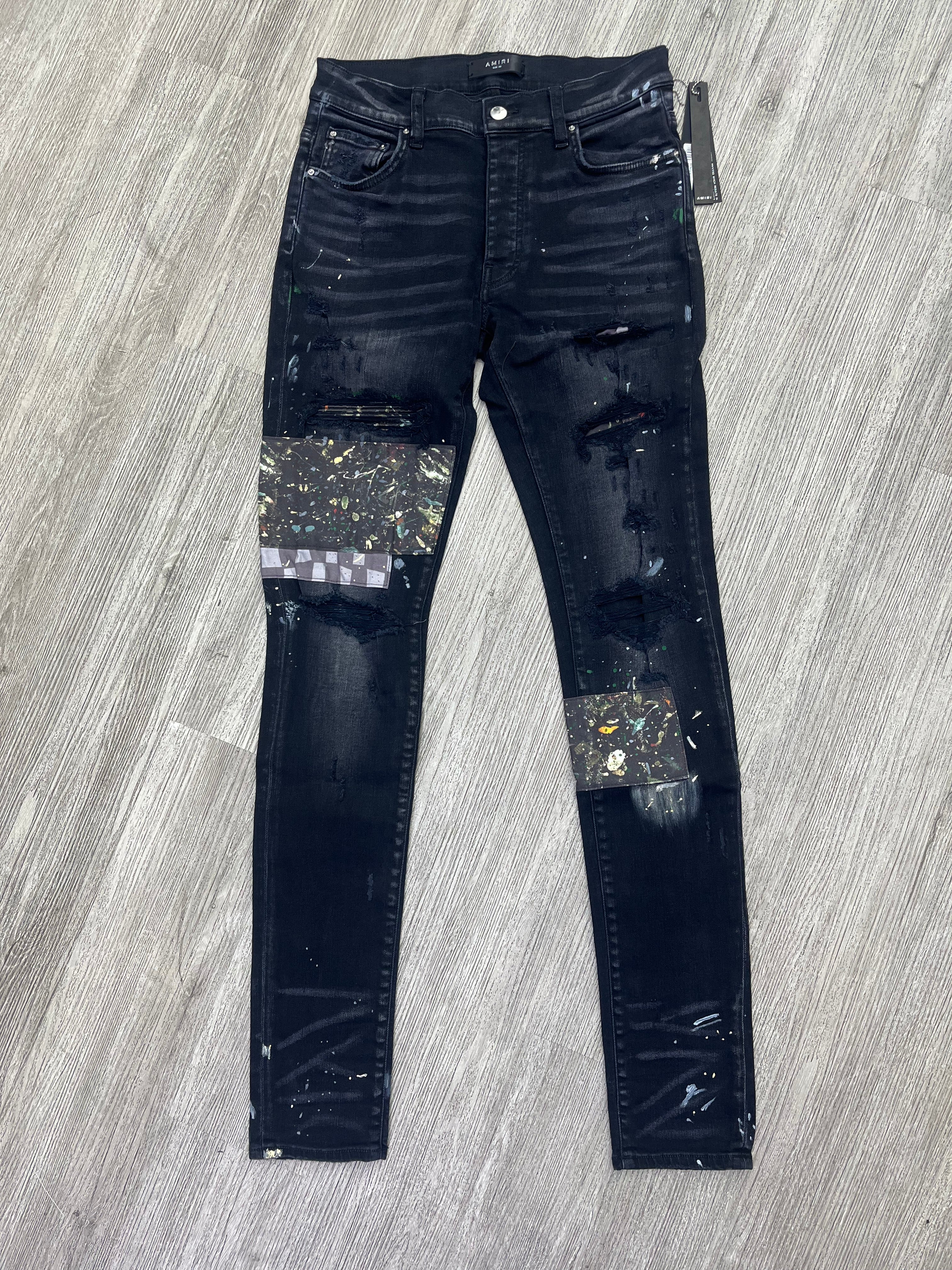 Amiri Art patch black jeans