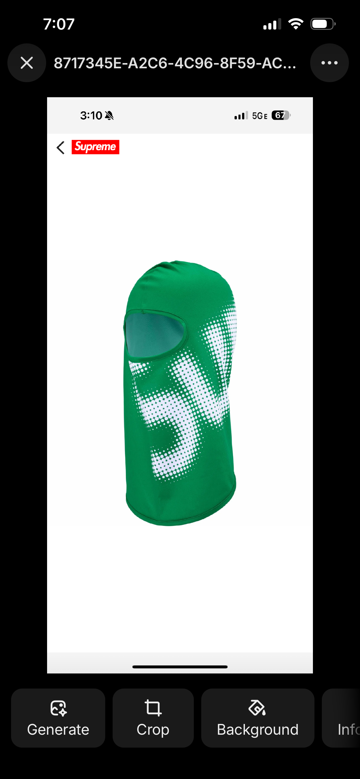 Supreme ski mask green