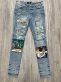 Amiri Scarves Patch Jeans Blue