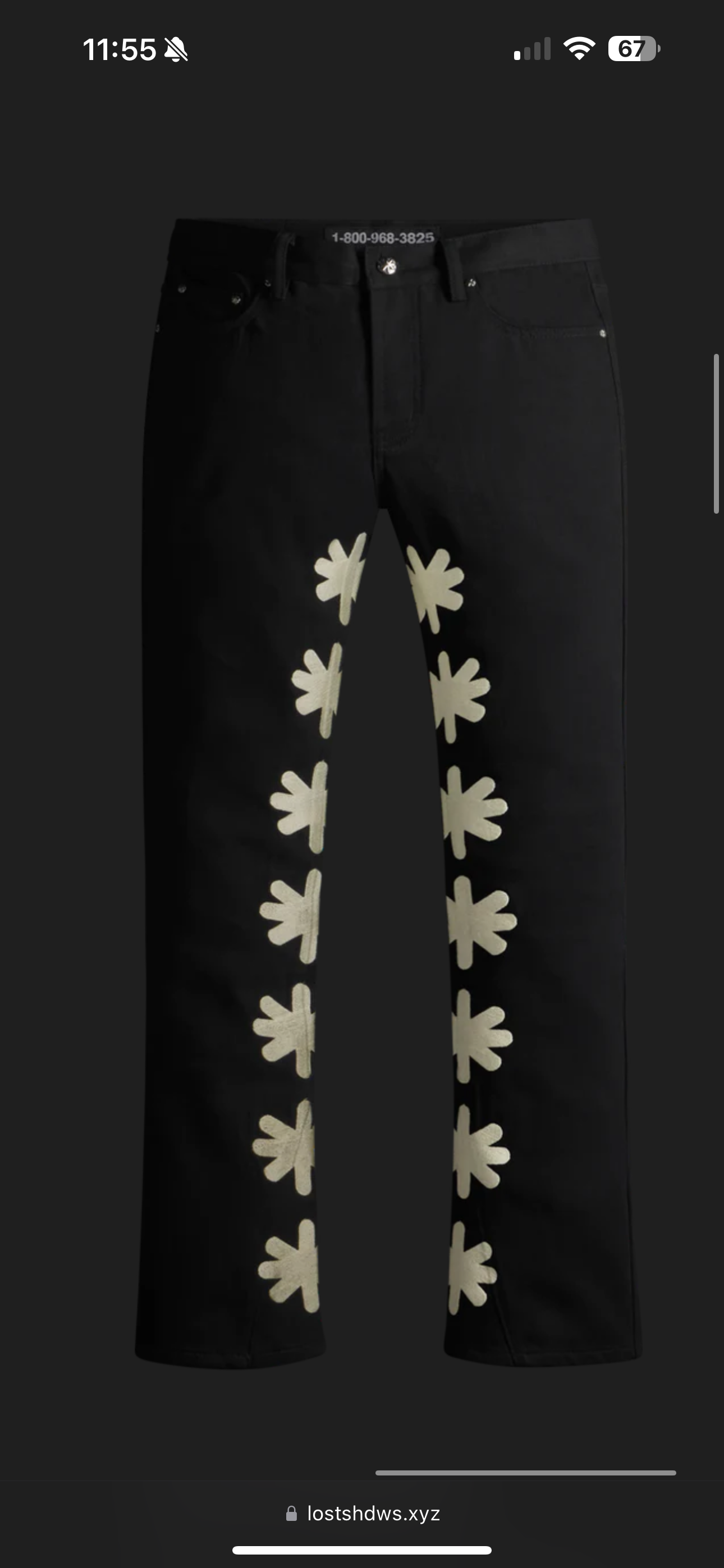 Lost Shdws Denim Jeans (Black/Cream)