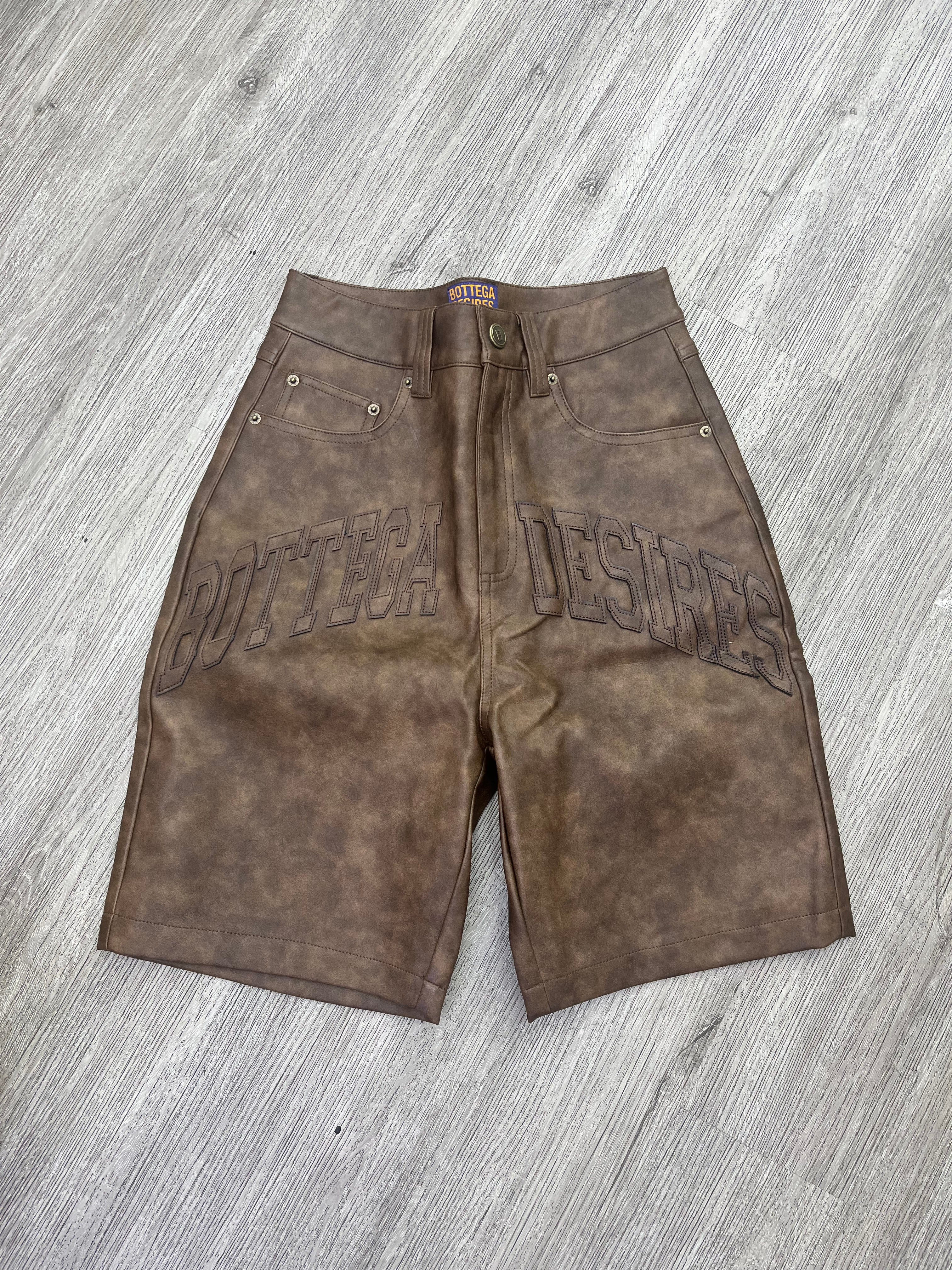 Bottega Desires Logo Shorts Brown