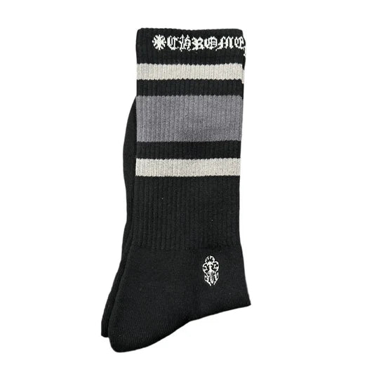 Chrome Hearts Stripe sock (Black/Grey)
