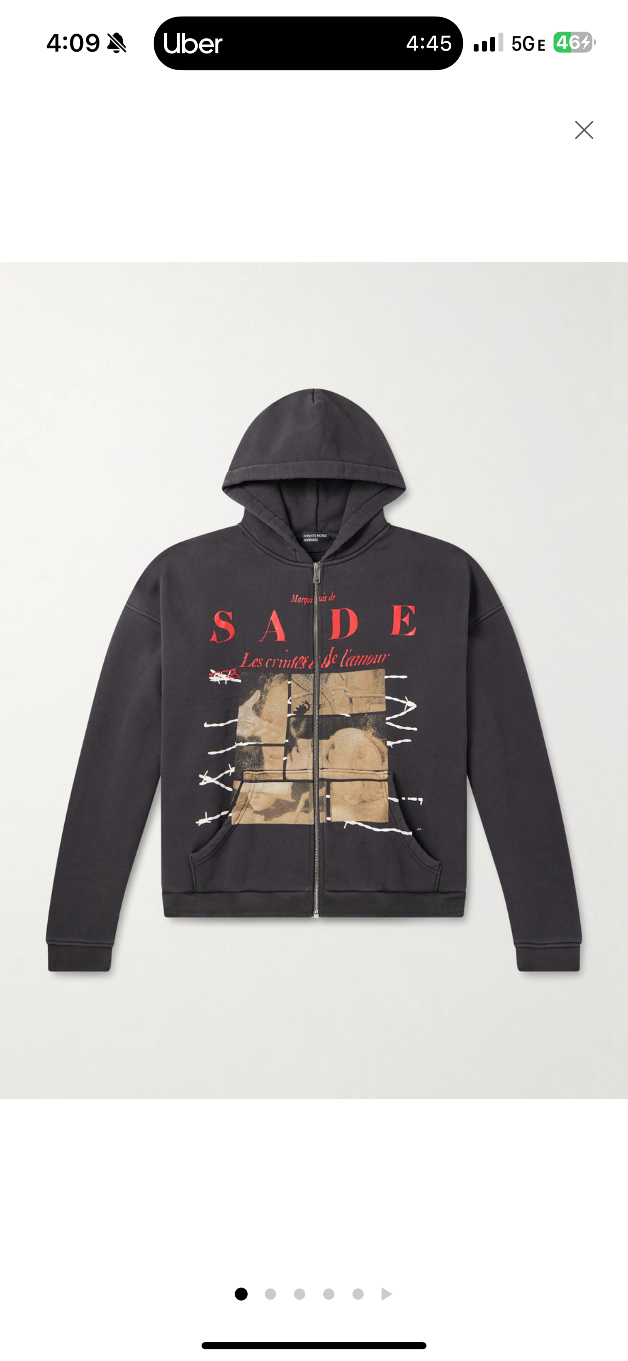 Enfants Riches Deprimes “SADE” Zip Up Hoodie (Black/Red)