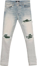 Amiri Mx1 Blue/Green Suede Patch Jean
