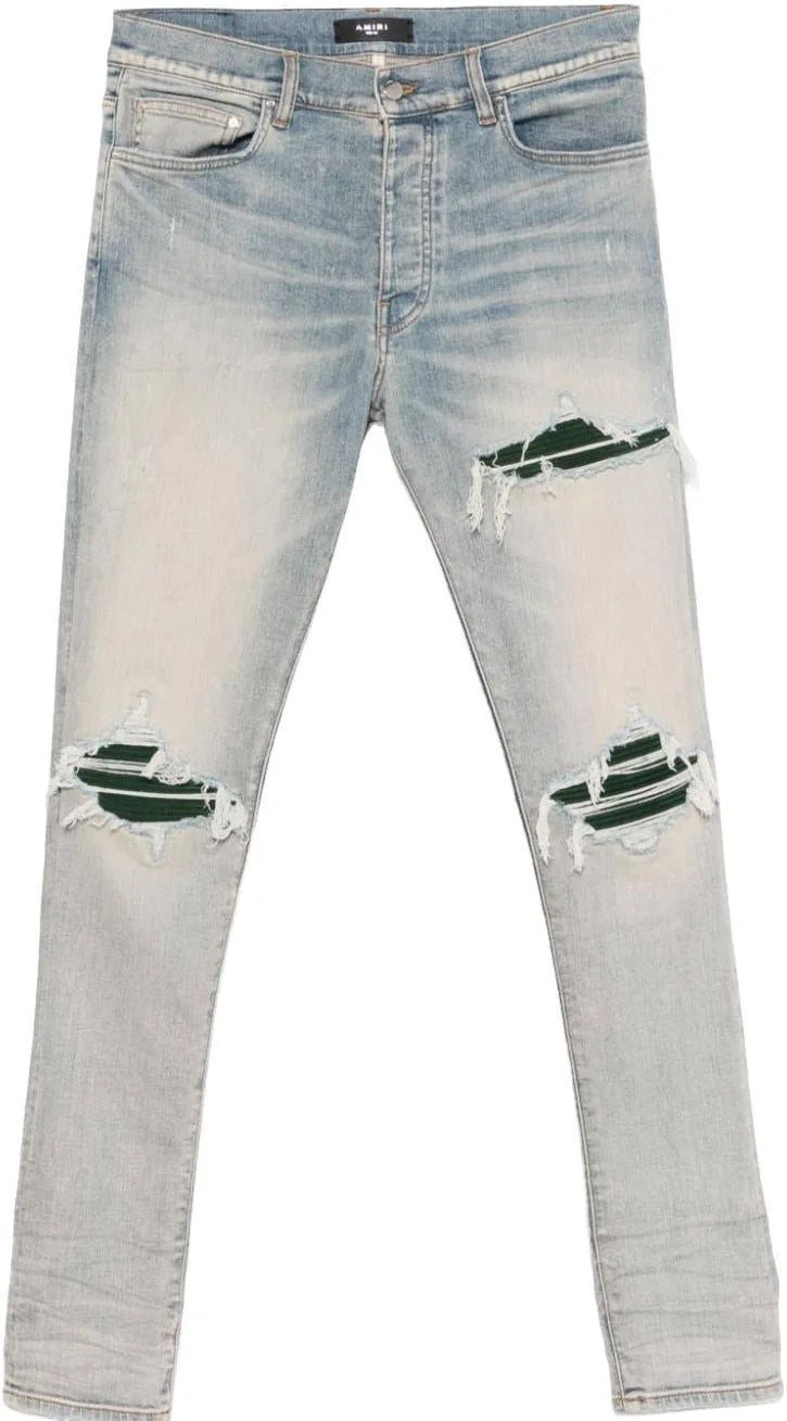 Amiri Mx1 Blue/Green Suede Patch Jean