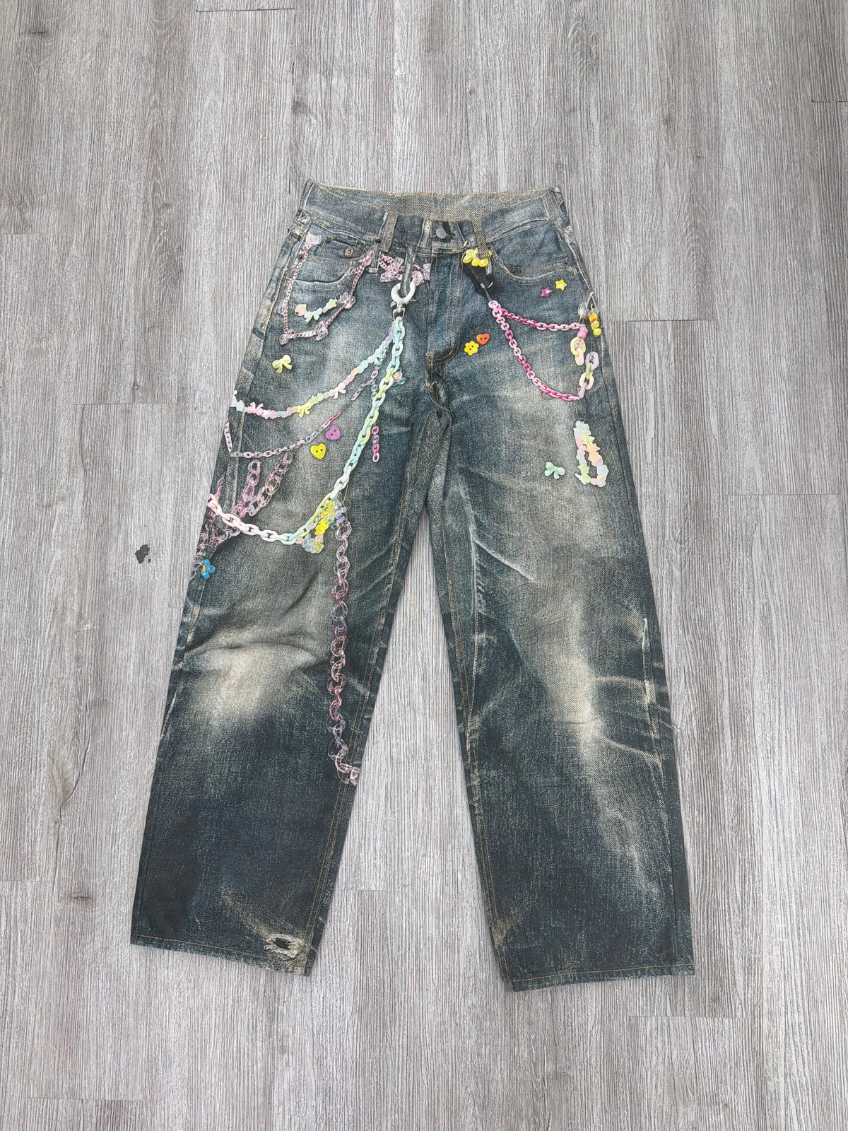 Acne studios jeans chains all over light blue