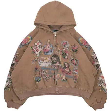 Righteous Zip Up Hoodie brown