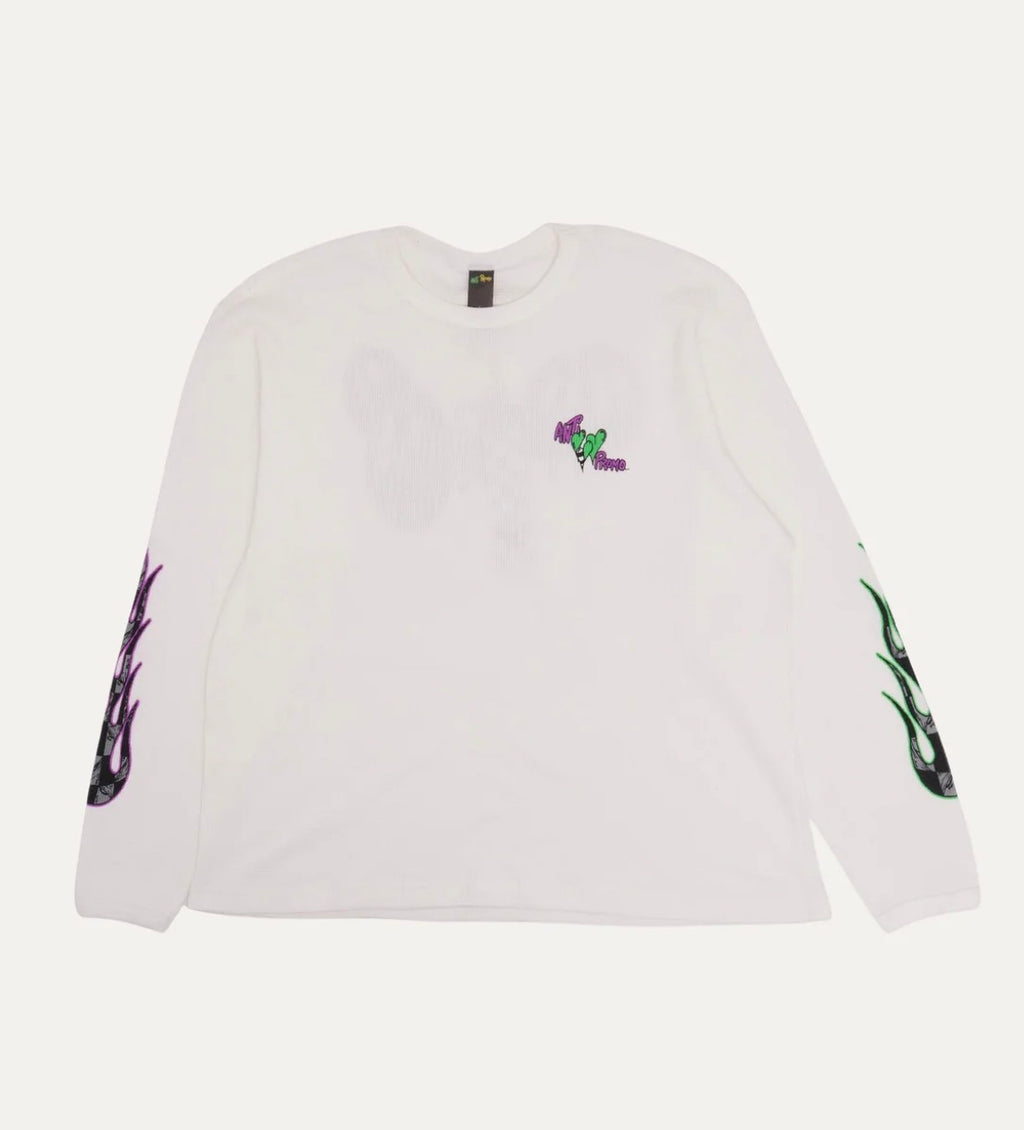 Mattyboy Thermal Longsleeve (White/Green/Purple) Flame