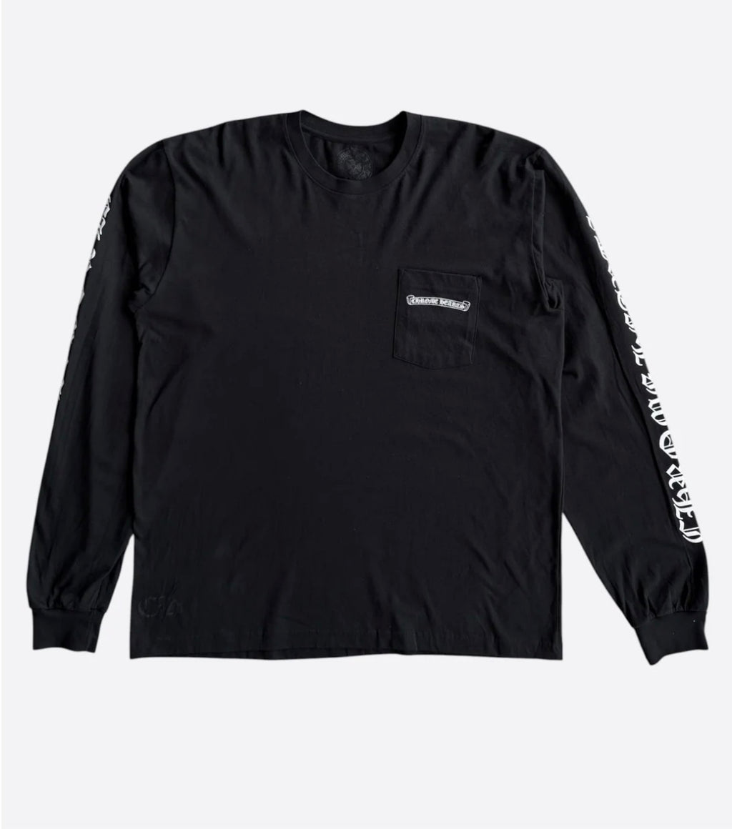 Chrome Hearts Scroll Logo Longsleeve Black
