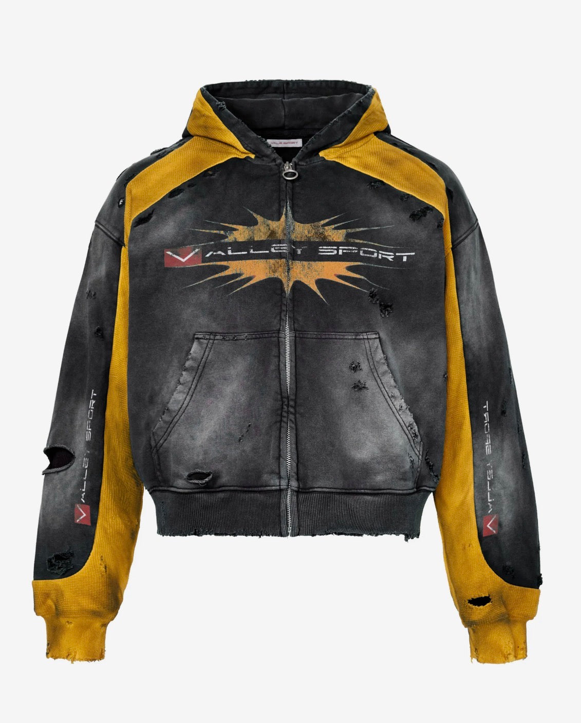 Vale Khalifa Zip Up Hoodie (Black/Yellow)